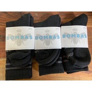 NEW Bombas Bee Better Calf/High Solid Black Support Small Women- 3 Pair